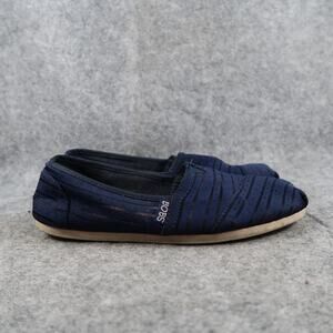 Skechers Shoes Womens 6 Bobs Slip On Loafer Memory Foam Casual Blue Comfort Flat